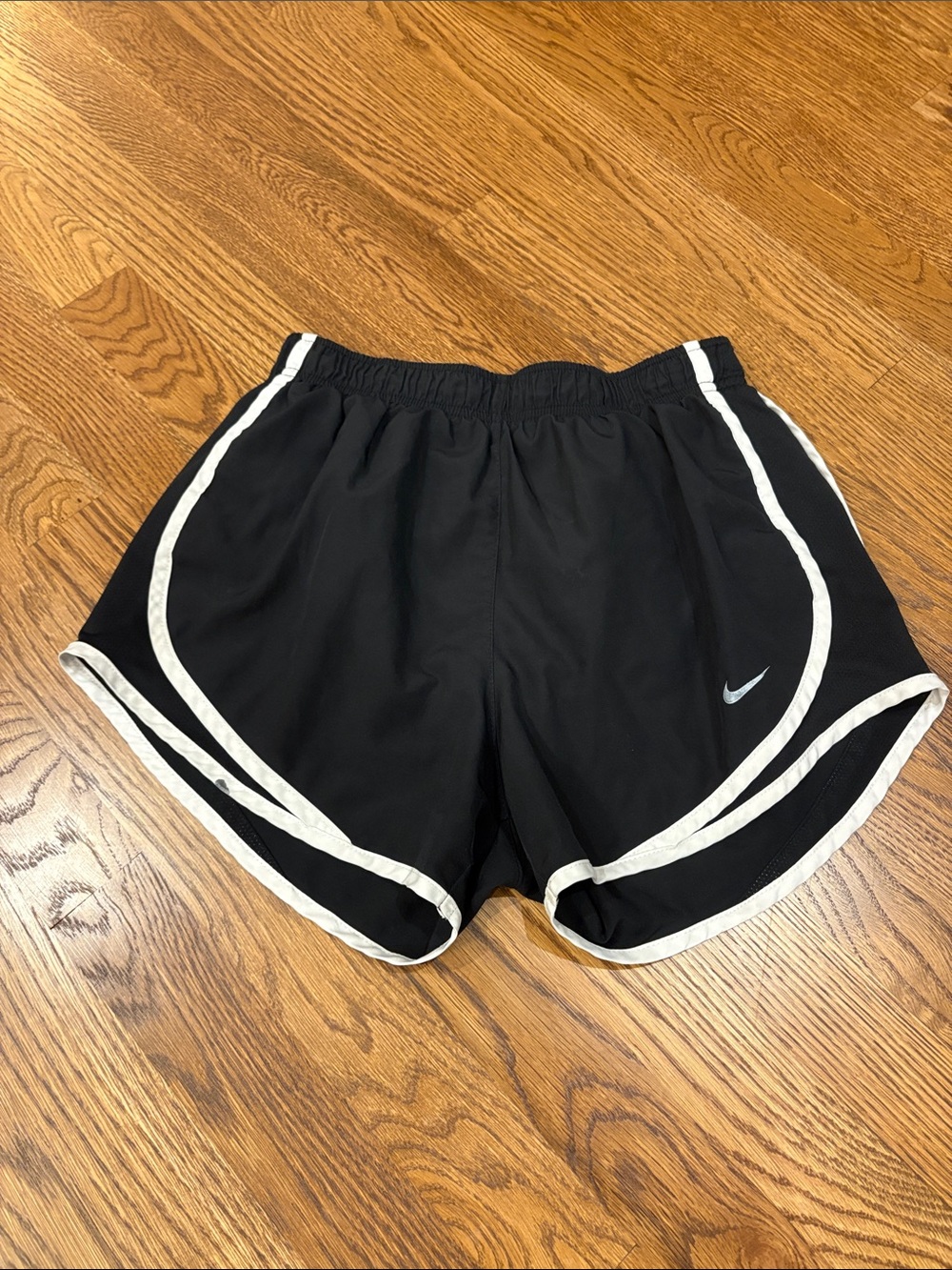 Nike Black Athletic Shorts with White Piping